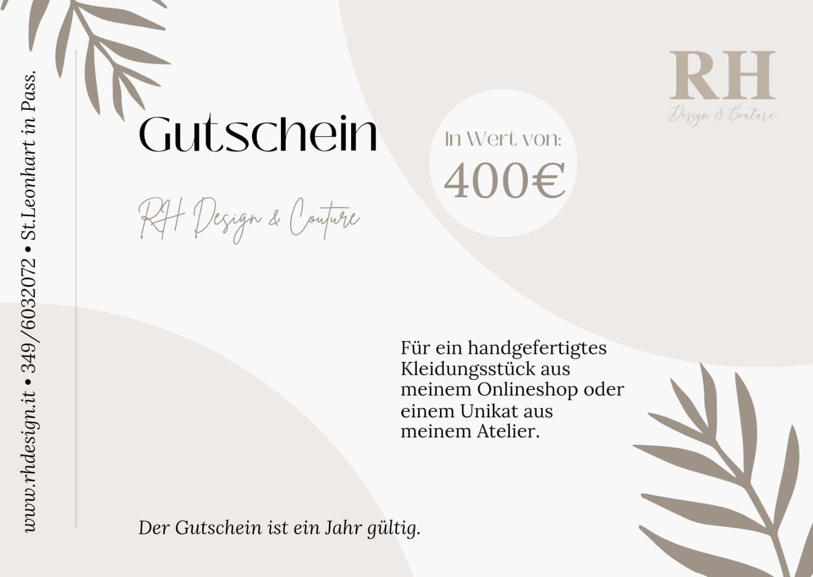 RH Design Gutschein