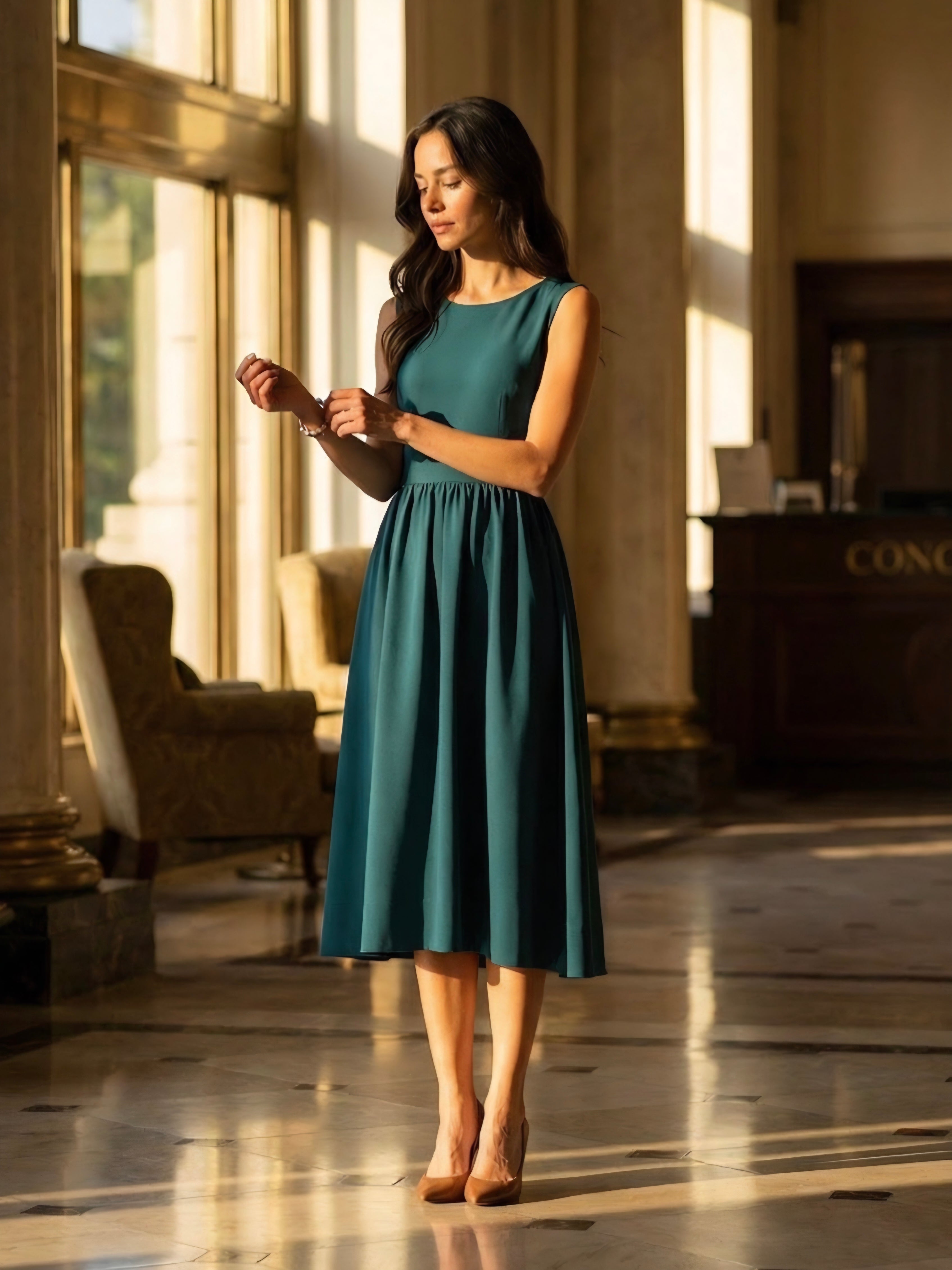 Kleid Petrolfarbenes - Einzelstück